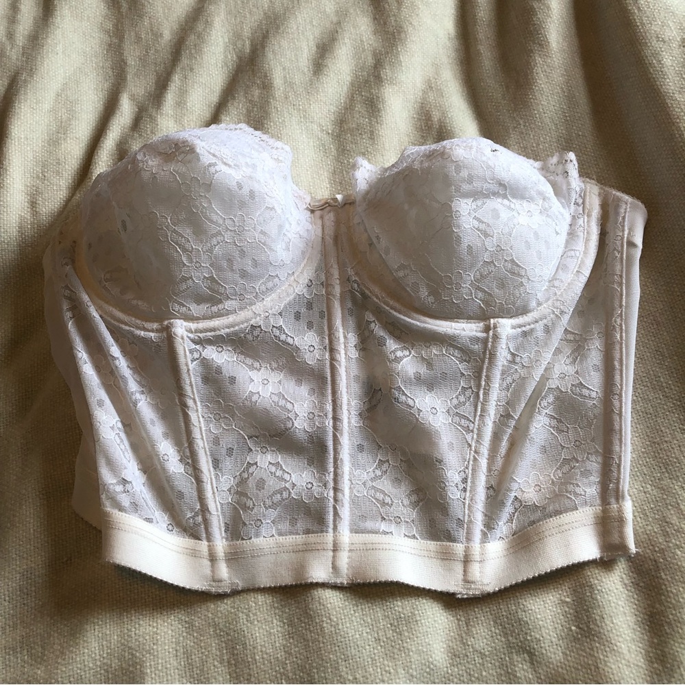 Vintage white lace bustier/corset top size 38C